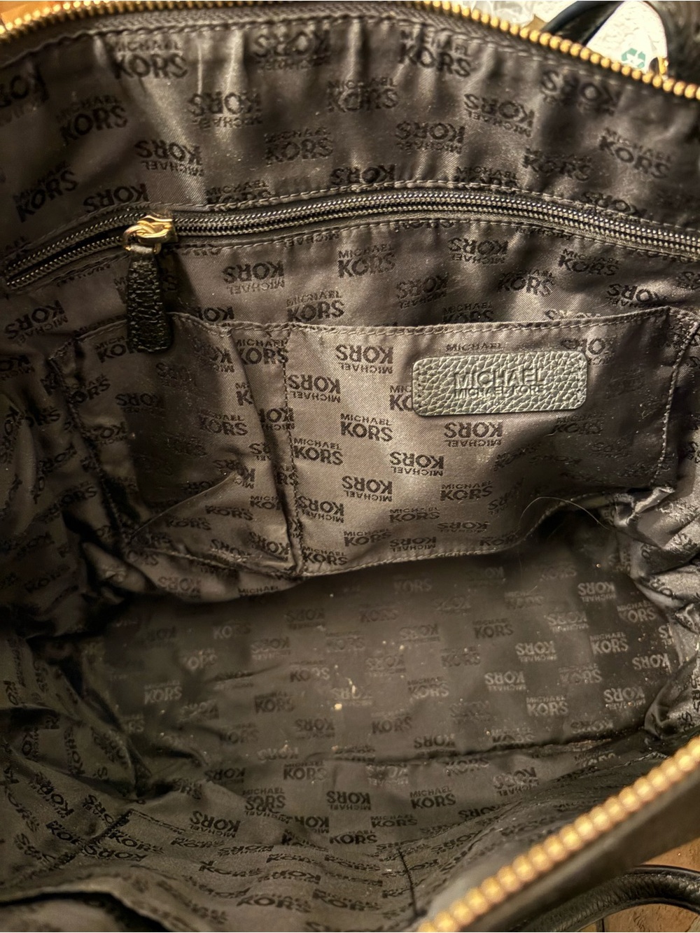 Michael Kors Jet Set Travel Black Pebbled Leather Tote Shoulder Bag - Picture 7 of 7